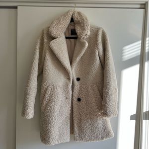 Abercrombie Mixed Fabric Teddy Coat